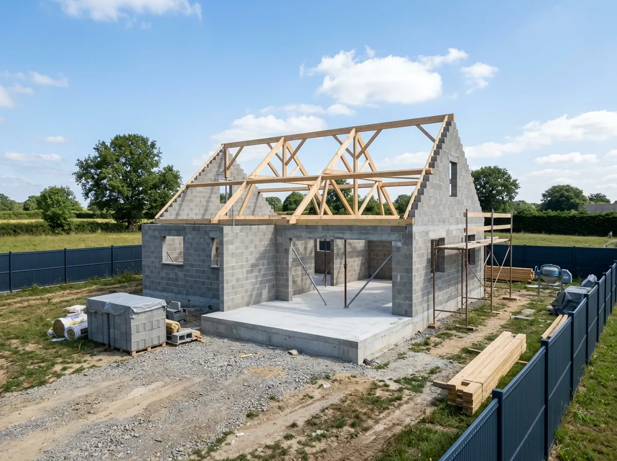 Maison neuve en construction